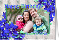 Happy Birthday From All of Us Purple Clematis Vine card