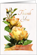 Thank You Daughter Golden Rose card