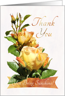 Sunshine Golden Rose Thank You card