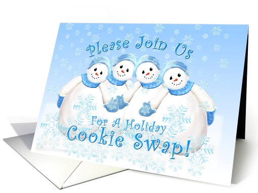 Holiday Cookie Swap Snowmen Invitation card (879377)