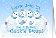 Holiday Cookie Swap Snowmen Invitation card