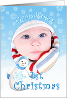 Grandson’s 1st Christmas Snowman Photo Card