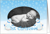 Grandson’s 1st Christmas Snowman Photo Card