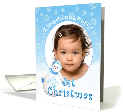 Granddaughter's 1st Christmas Snowman Photo card (882998)