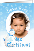 Daughter’s 1st Christmas Snowman Photo Card