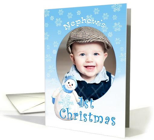 Nephew's 1st Christmas Snowman Photo card (883001)