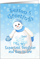 Expectant Daughter and Son-in-law Christmas Snowman card