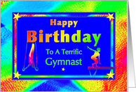 Happy Birthday Gymnast In Spotlight card