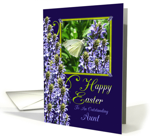Easter Butterfly Garden Greeting For Aunt card (896803)