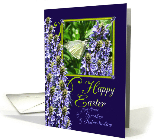 Easter Butterfly Garden Greeting For Brother and Sister-in-law card
