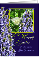 Easter Butterfly Garden Greeting For Life Partner card