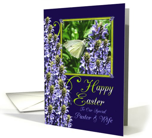Easter Butterfly Garden Greeting For Pastor and Wife card (900783)
