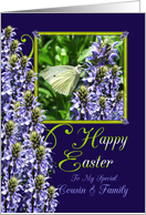 Easter Butterfly Garden Greeting For Cousin and Family card