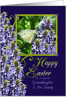 Easter Butterfly Garden Greeting For Granddaughter and Family card
