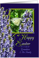 Easter Butterfly Garden Greeting For Grandson and Family card