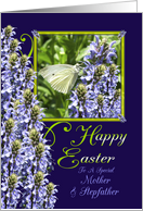 Easter Butterfly Garden Greeting For Mother and Stepdad card