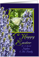 Easter Butterfly Garden Greeting For Nephew and Family card