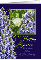 Easter Butterfly Garden Greeting For Niece and Family card