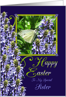 Easter Butterfly Garden Greeting For Sister card