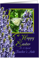 Easter Butterfly Garden Greeting For Teacher’s Aide card