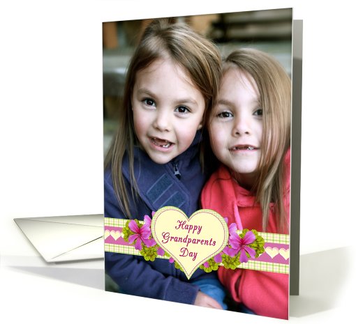 Grandparents Day Flowers and Hearts Photo card (931377)