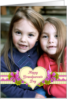 Grandparents Day Flowers and Hearts Photo Card