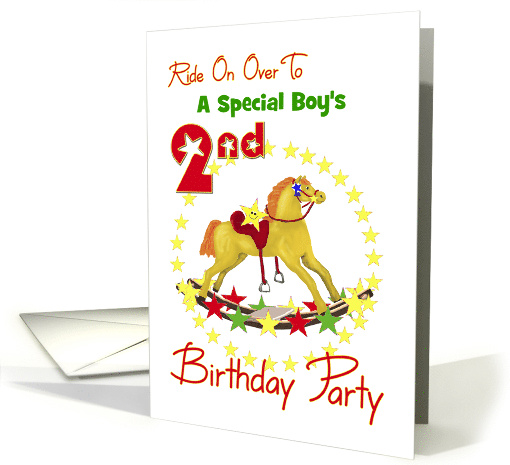 2nd Birthday Rocking Horse Custom Text Party Invitation card (942645)