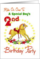 2nd Birthday Rocking Horse Custom Text Party Invitation card