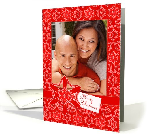 Red Lace Christmas Photo card (943657)