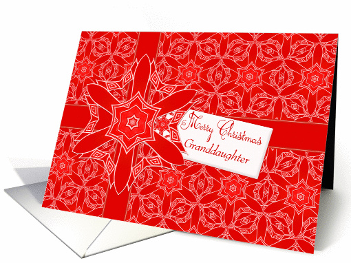 Red Lace Christmas for Granddaughter card (943765)