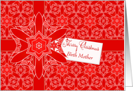 Red Lace Christmas for Birth Mother card