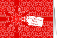 Red Lace Christmas for Aunt and Uncle card