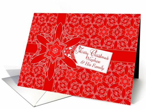 Red Lace Christmas for Nephew and His Family card (946223)