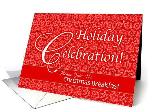 Red Lace Christmas Custom Breakfast Party Invitation card (946293)