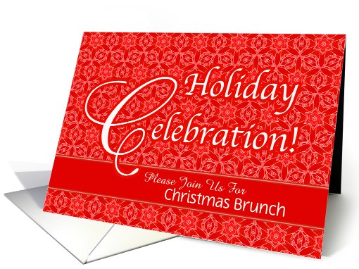 Red Lace Christmas Custom Brunch Party Invitation card (946412)