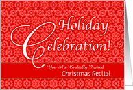 Red Lace Custom Christmas Recital Invitation card