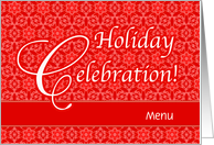 Red Lace Custom Christmas Menu Card