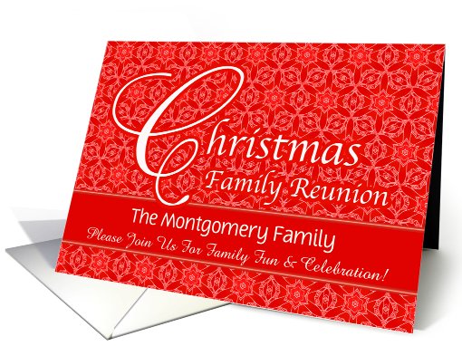 Red Lace Custom Christmas Family Reunion Invitation card (946505)
