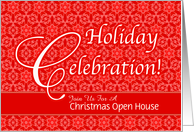 Red Lace Custom Christmas Open House Invitation card