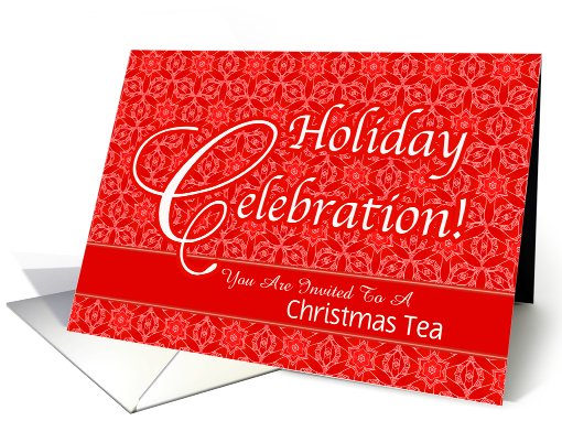 Red Lace Custom Christmas Tea Invitation card (946526)