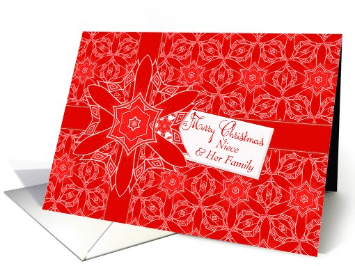 Red Lace Christmas for Niece and Family card (947200)