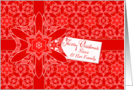 Red Lace Christmas for Niece and Family card