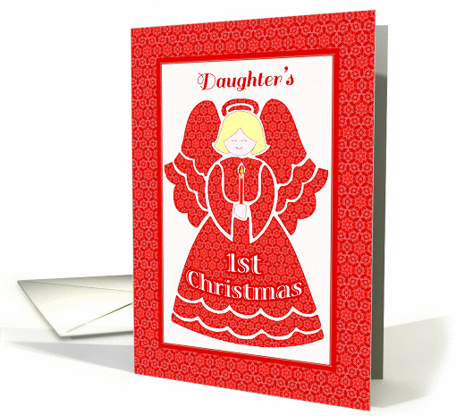 Red Lace 1st Christmas Angel for Daughter card (957241)