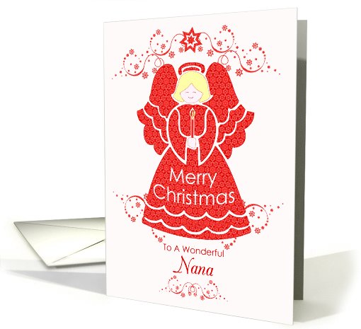 Merry Christmas Grandma, Angel in Red Lace card (959675)