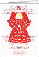 Custom Text Merry Christmas Angel for Girl card