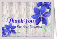 Thank You For Memory Donation - Clematis card