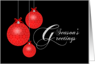 Season’s Greeting Red Lace Ornaments card