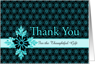 Thank You For Gift - Aqua Floral, Customizable card