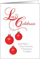 Custom Cookie Exchange Invitation, Red Lace Ornaments card