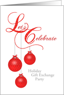 Custom Gift Exchange Party Invitation, Red Lace Ornaments card